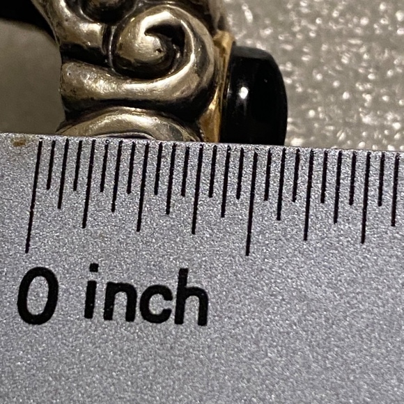 DIAN MALOUF Ring - Sterling Silver - 14K - Onyx - Size 7 - Picture 11 of 12